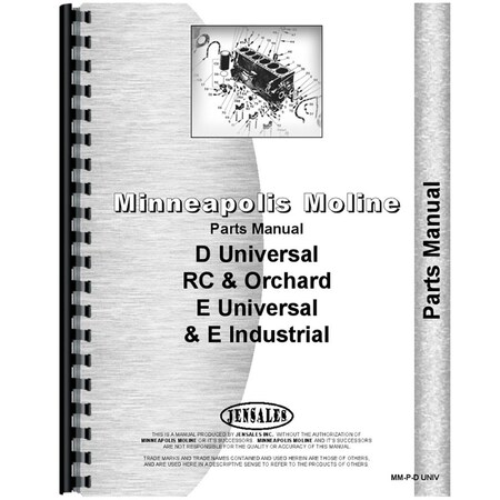 New Parts Manual For Minneapolis Moline D Universal RC Tractor